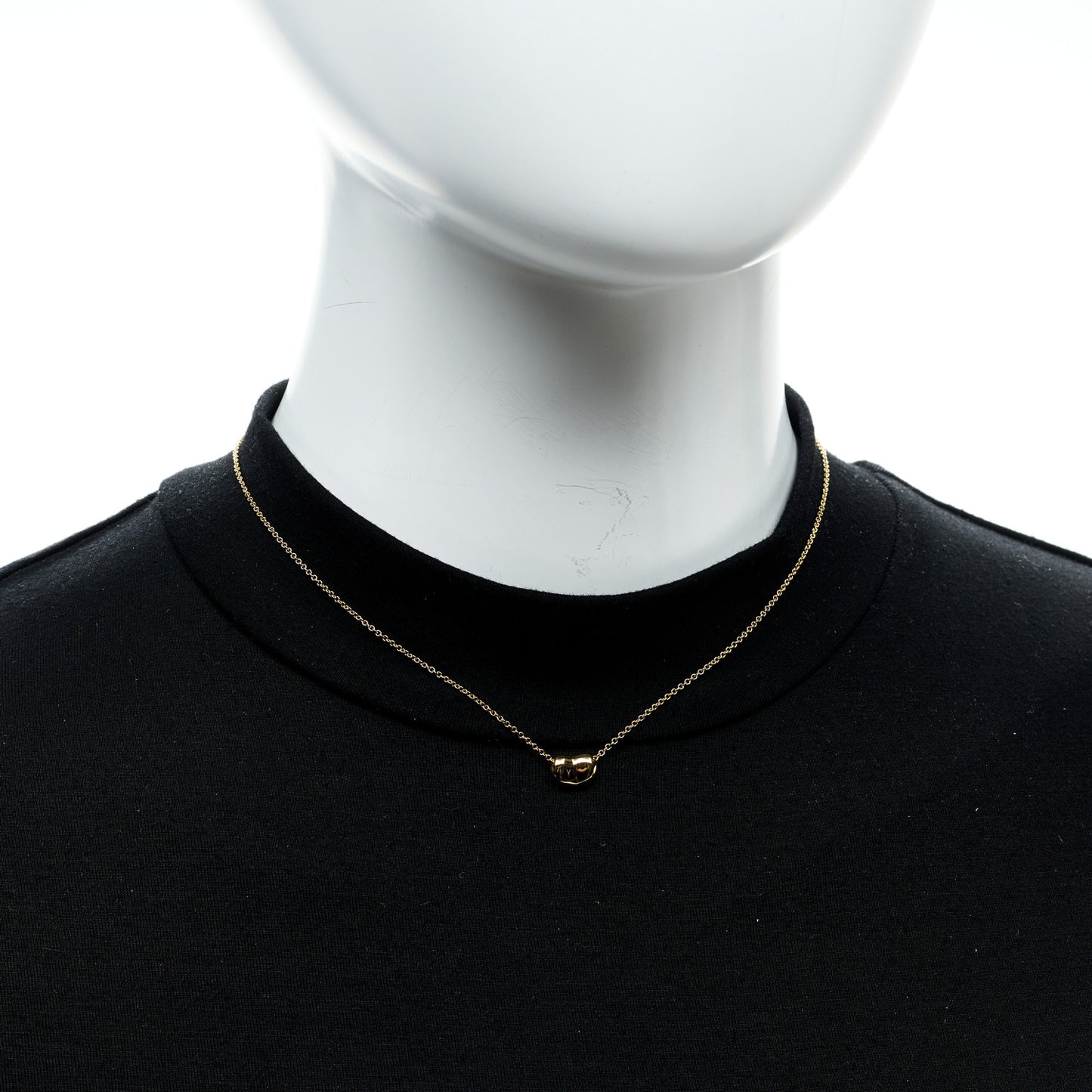 18K Yellow Gold 9mm Elsa Peretti Bean Pendant Necklace