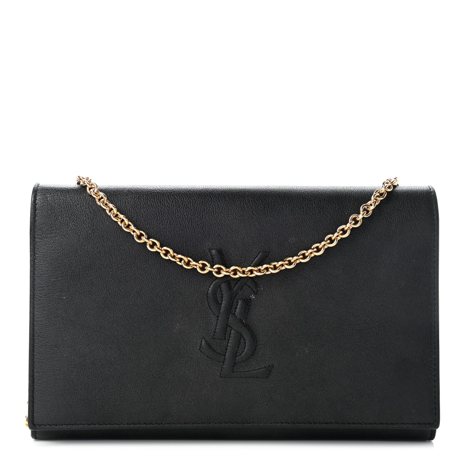 Saint Laurent Calfskin Monogram Belle de Jour Chain Clutch Black 1 of 12