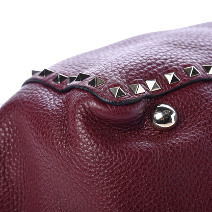 Valentino Garavani Pebbled Calfskin Medium Rockstud Tote Cremisi 9 of 12