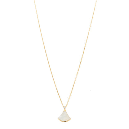 Bulgari 18K Yellow Gold Diamond Mother of Pearl Small Divas' Dream Pendant Necklace 1 of 9