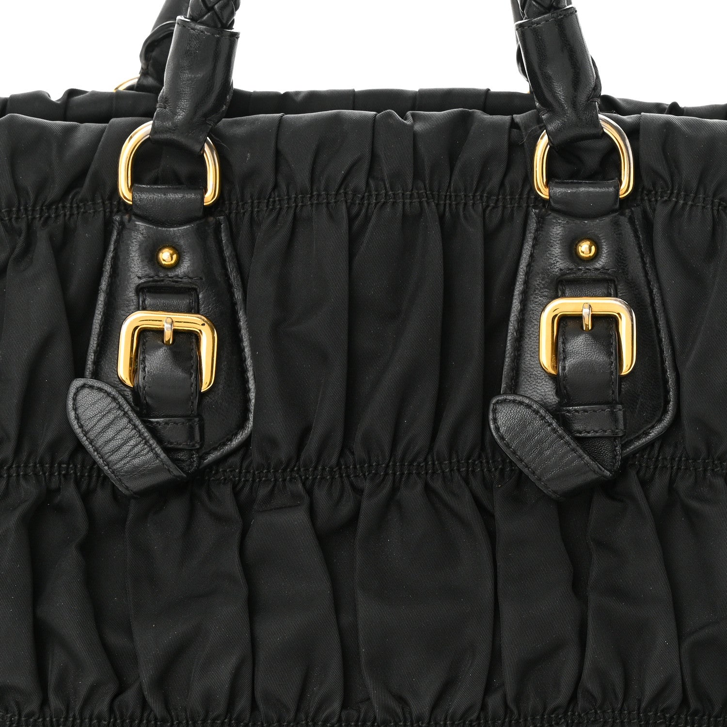 Prada Tessuto Nylon Nappa Braided Gaufre Shopping Satchel Black 12 of 12
