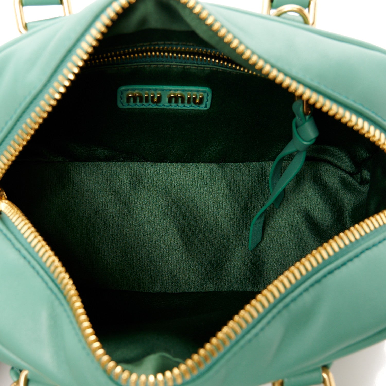 Miu Miu Calfskin Regular Arcadie Top Handle Bag Salvia 5 of 9