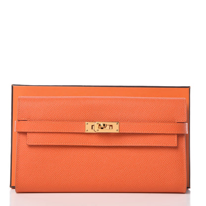 Hermes Epsom Kelly Longue Wallet Orange 9 of 9