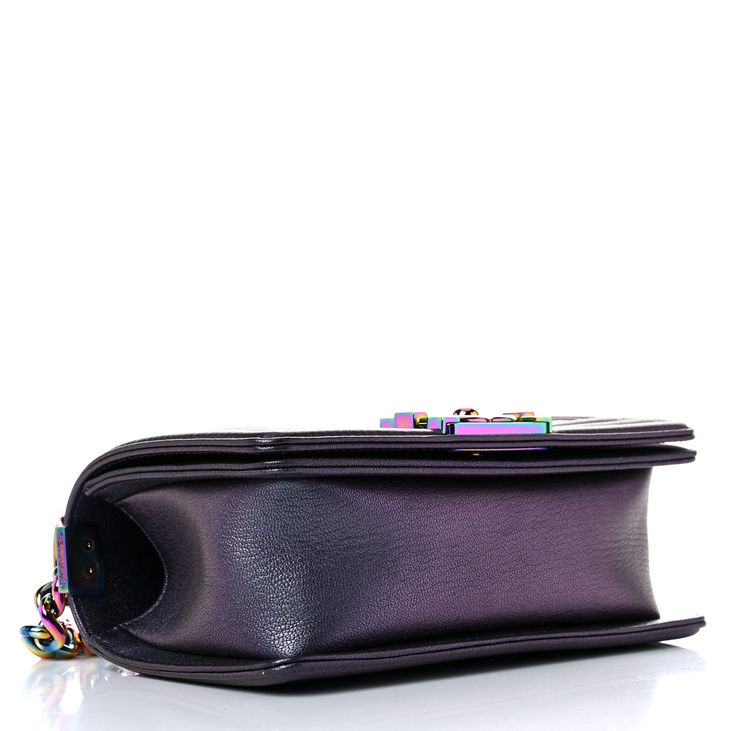 Chanel Iridescent Goatskin Quilted Small Boy Flap Purple 4 of 10