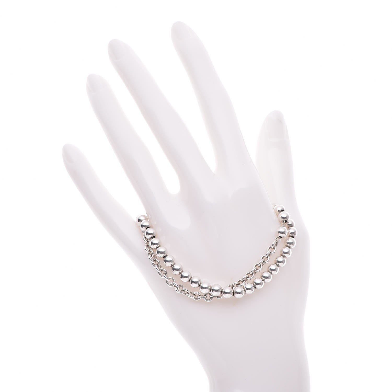 Tiffany Sterling Silver HardWear Bead Double Wrap Bracelet 2 of 5