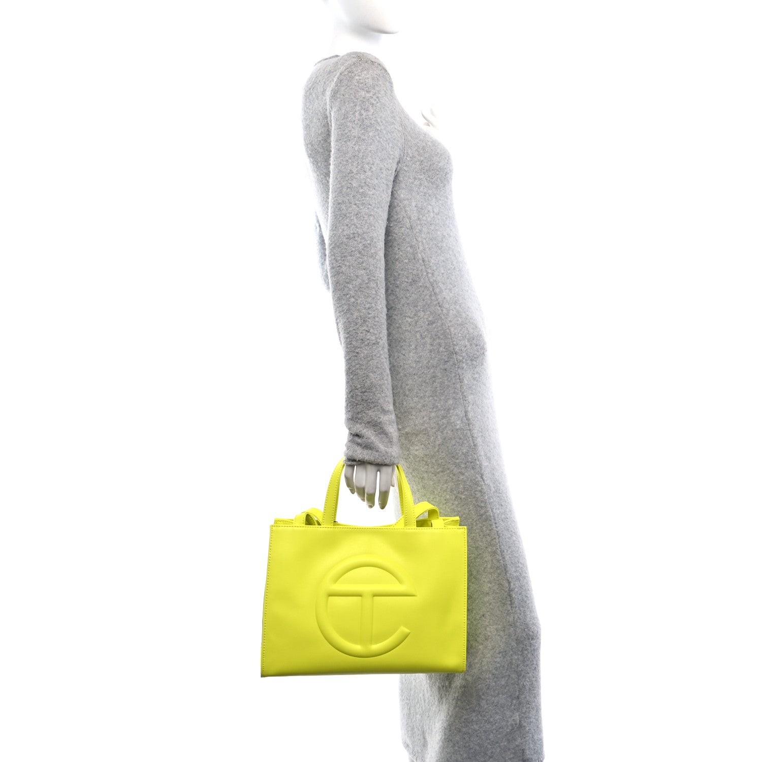 Telfar Vegan Leather Shmedium Shopping Bag Highlighter Yellow 2 of 10