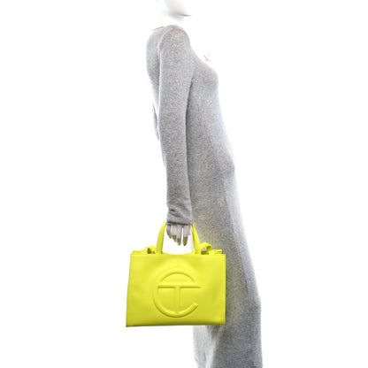Telfar Vegan Leather Shmedium Shopping Bag Highlighter Yellow 2 of 10