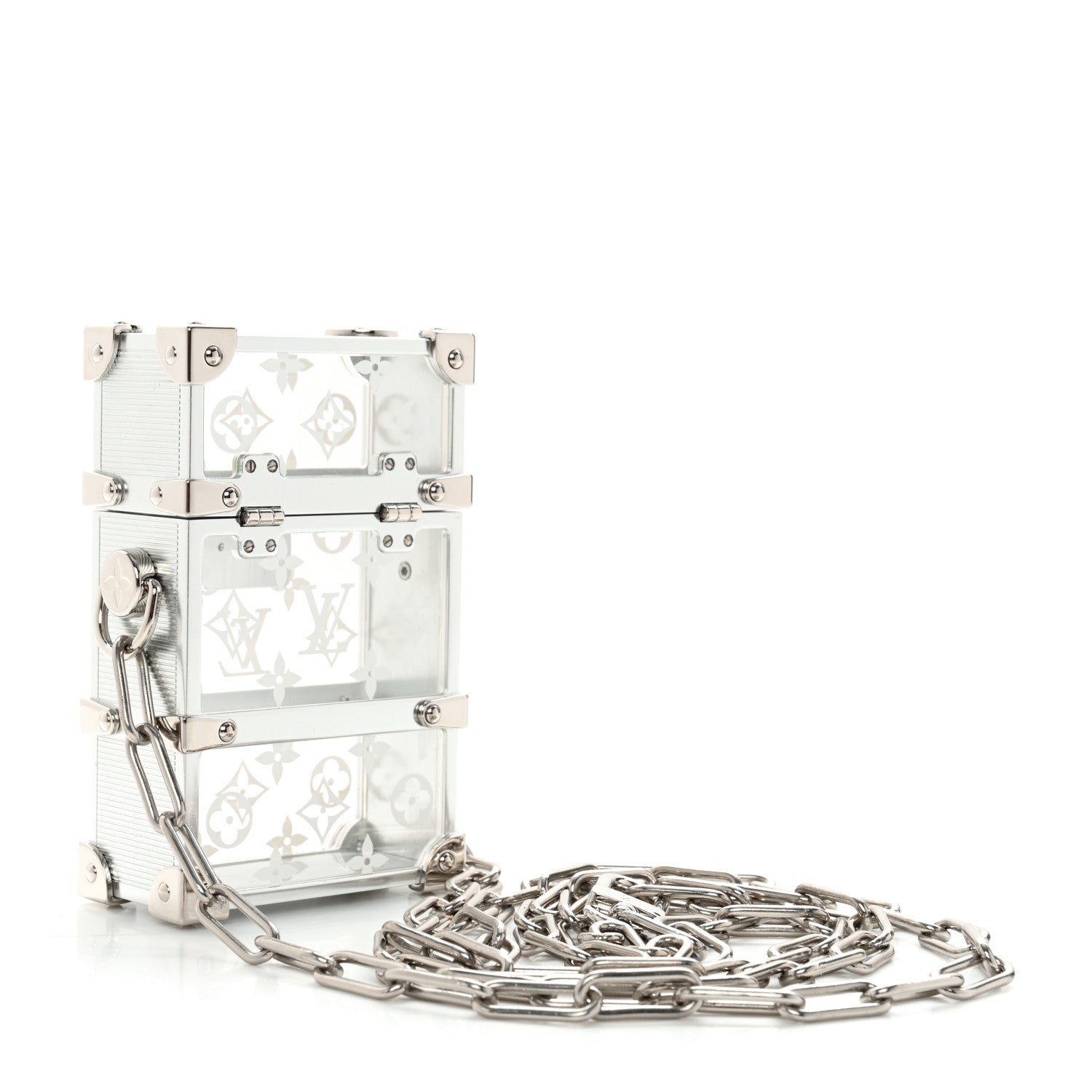 LOUIS VUITTON　 モノグラム　ボワット　スコット　クリア　ホワイト Louis Vuitton Monogram Transparent Plexiglass Trunk Box Pouch