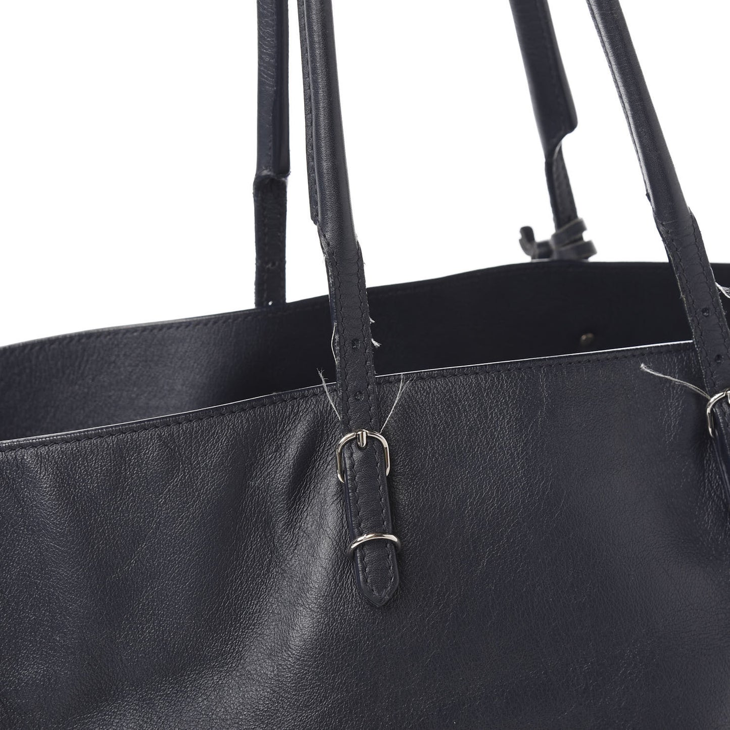 Veau Papier A4 Zip Around Tote Bleu Nuit