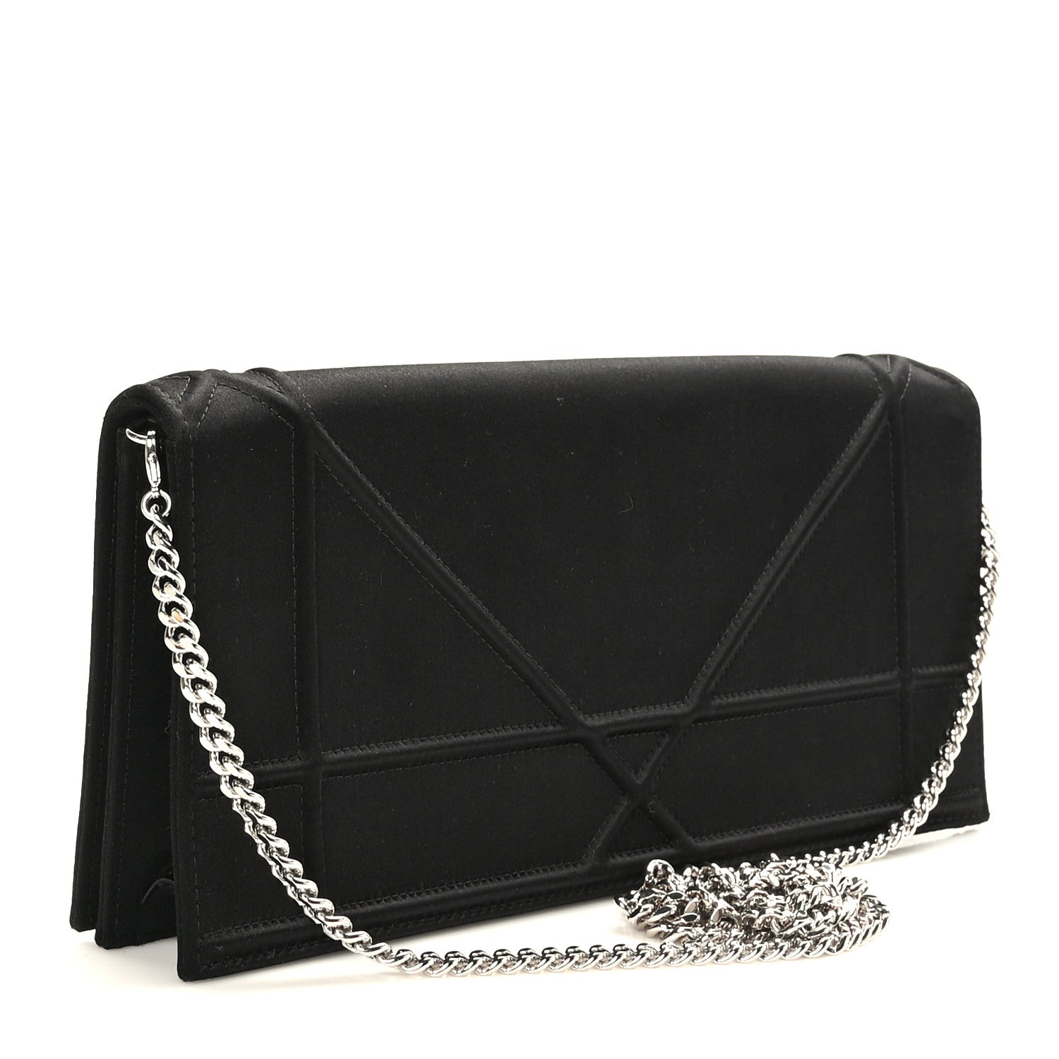 Christian Dior Satin Diorama Pochette Black 3 of 8