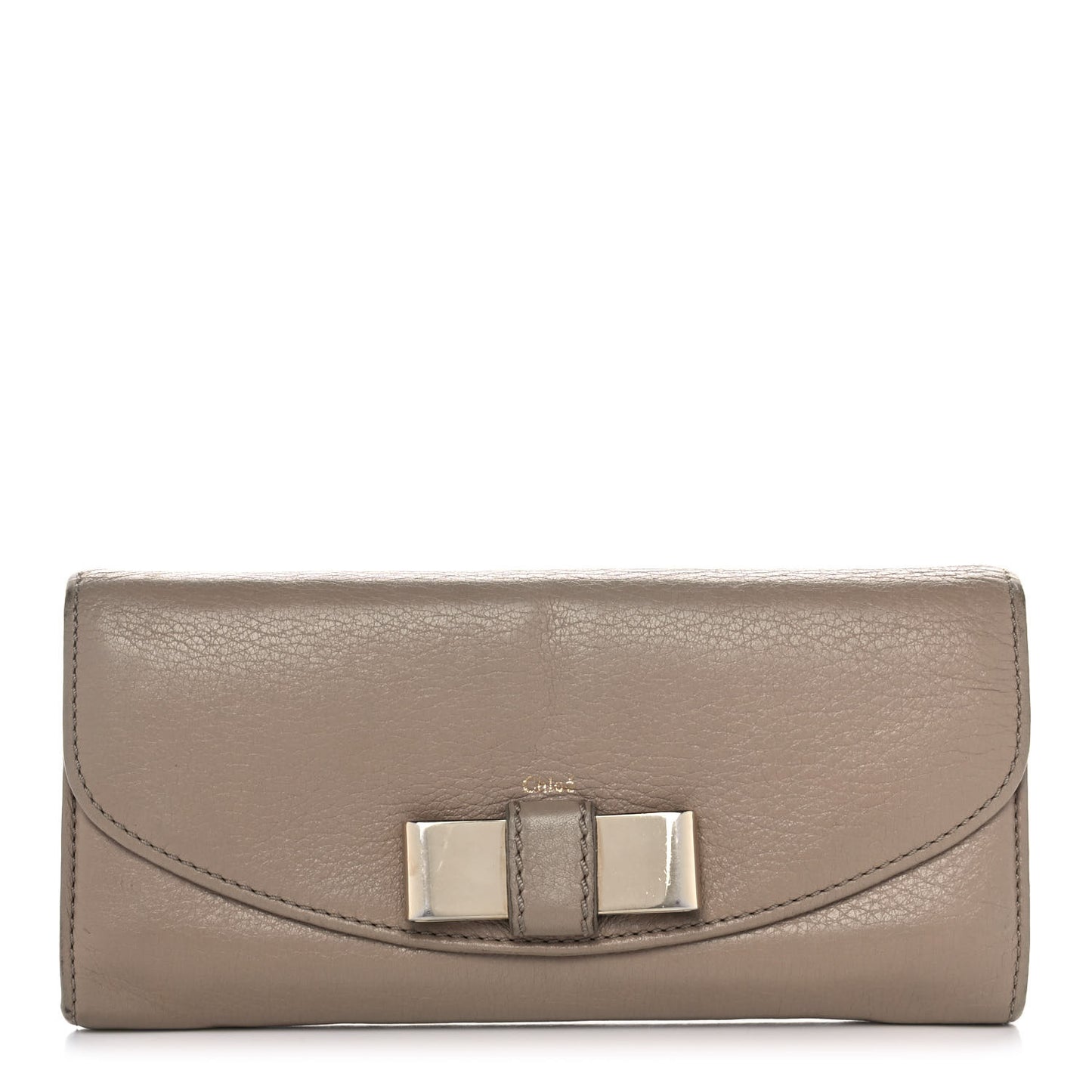 Calfskin Lily Continental Wallet Grey