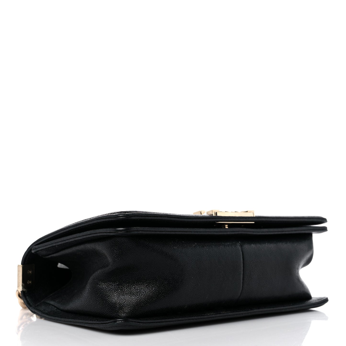 Caviar Chevron Quilted Medium Boy Flap Black