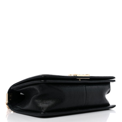 Chanel Caviar Chevron Quilted Medium Boy Flap Black 4 of 11
