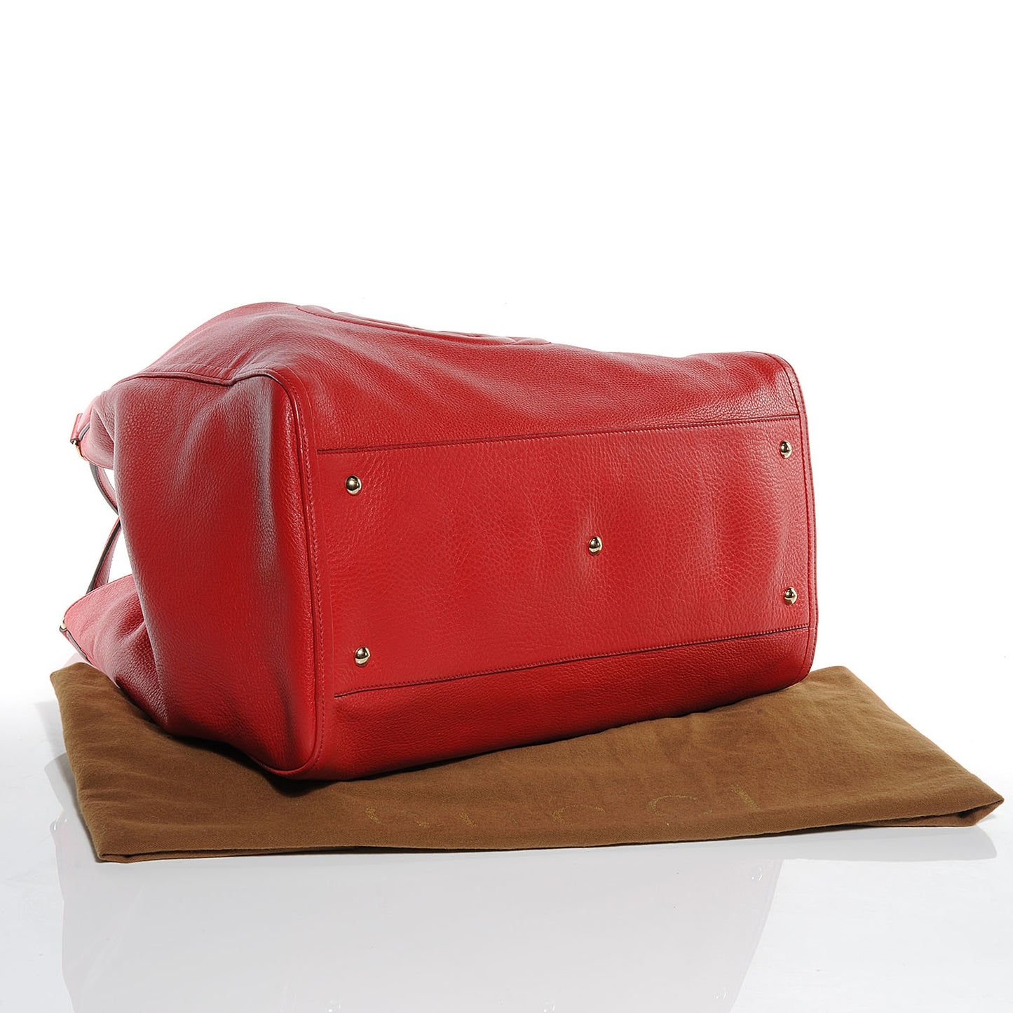 Pebbled Calfskin Large Soho Shoulder Bag Red