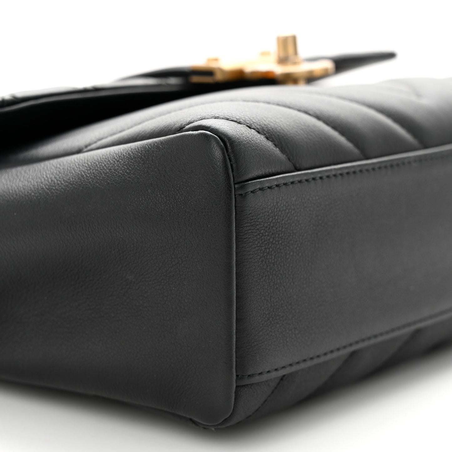 Calfskin Quilted Chevron In The City Bag Black