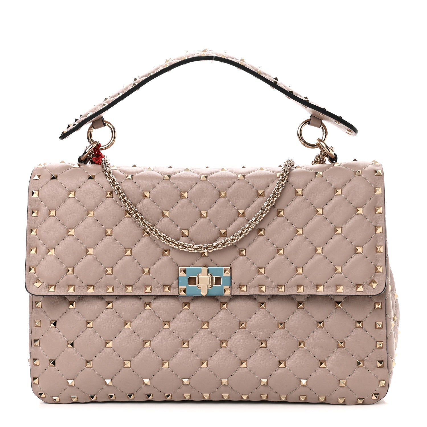 Valentino Garavani Lambskin Medium Rockstud Spike Shoulder Bag Poudre 1 of 9