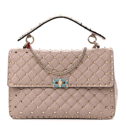 Valentino Garavani Lambskin Medium Rockstud Spike Shoulder Bag Poudre 1 of 9