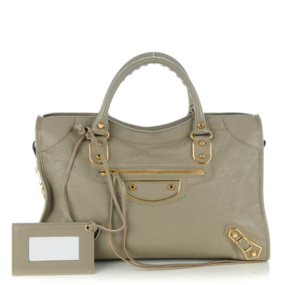 Balenciaga Chevre Gold Metallic Edge Hardware City Gris Taupe 1 of 7