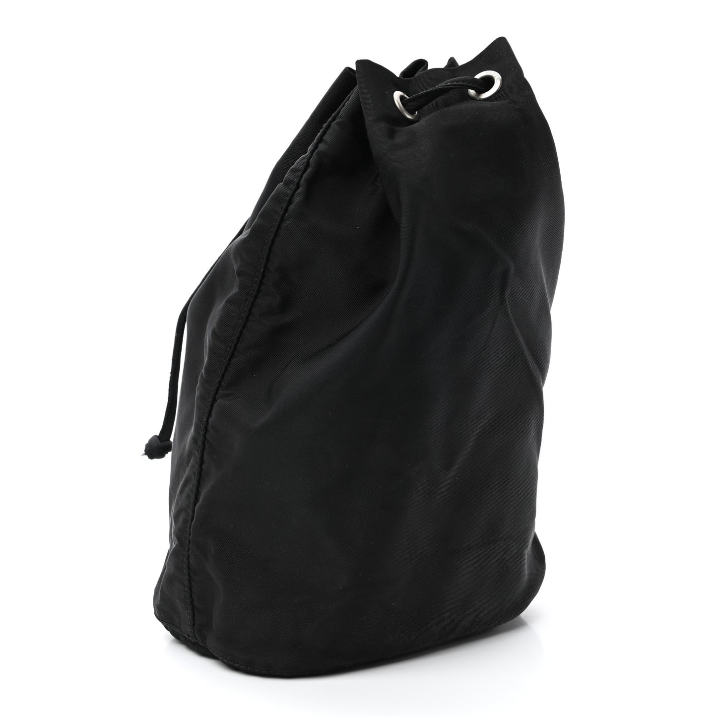 Saffiano Tessuto Nylon Vela Bucket Wristlet Black