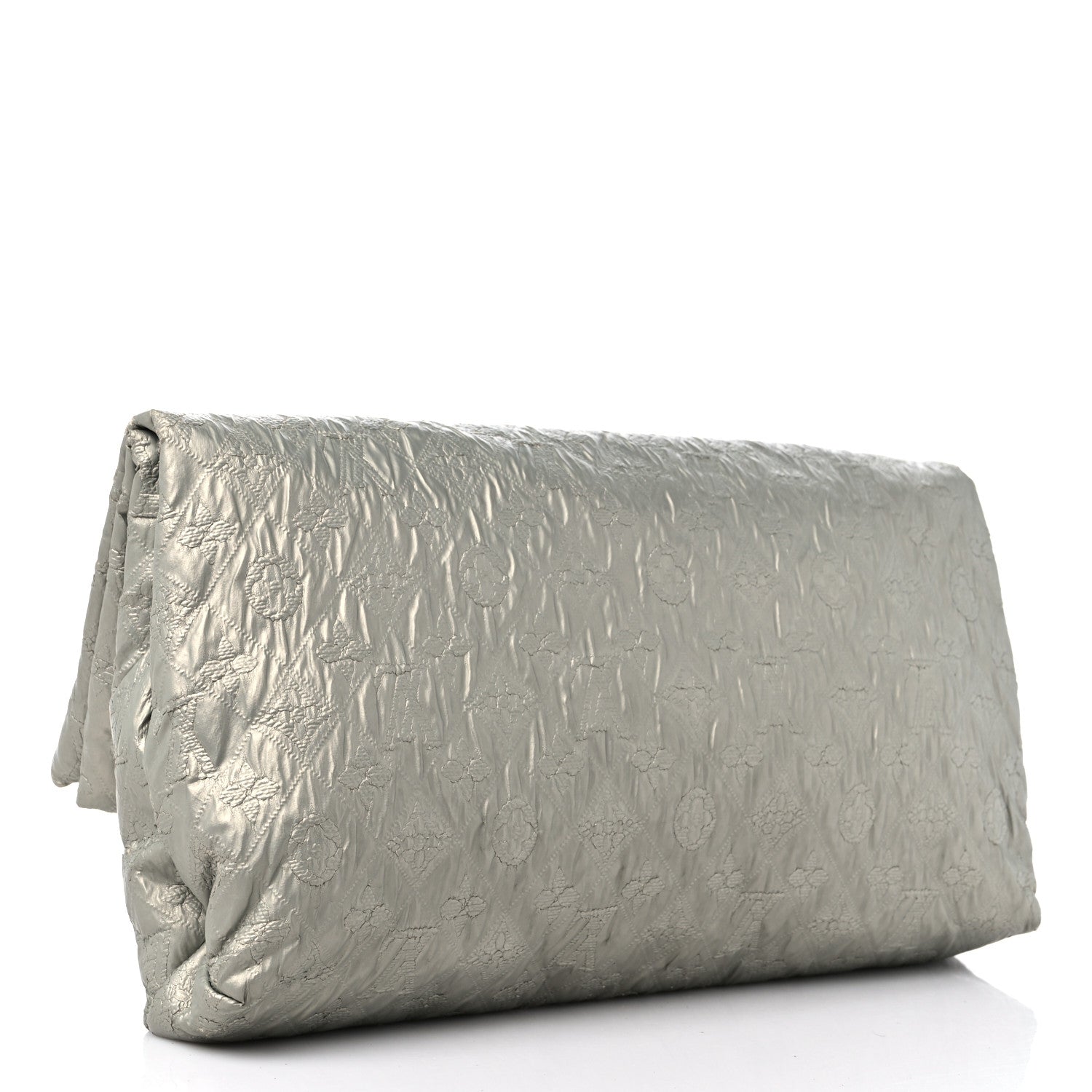 Louis Vuitton Jacquard Quilted Monogram Limelight Clutch GM Perle 3 of 14