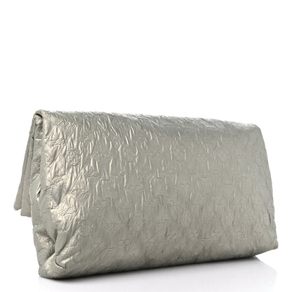 Louis Vuitton Jacquard Quilted Monogram Limelight Clutch GM Perle 3 of 14