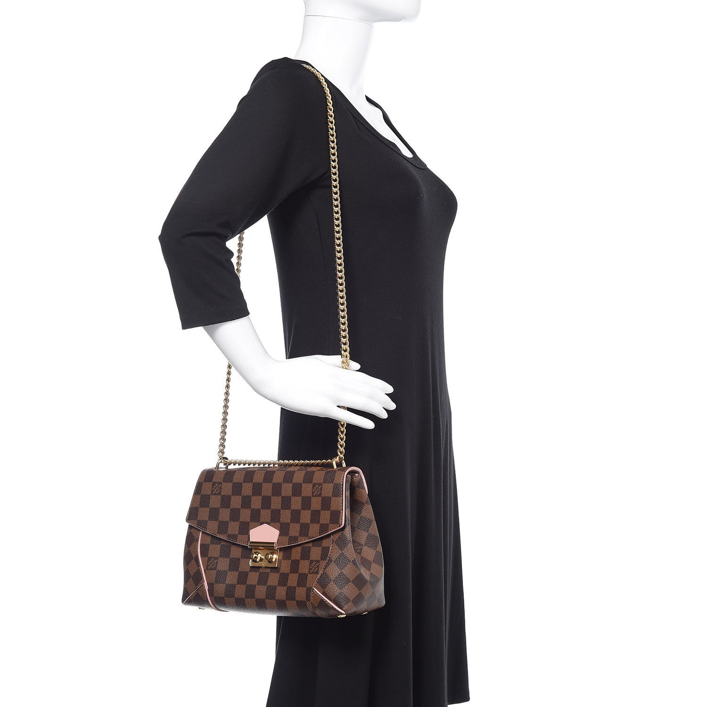 Damier Ebene Caissa Clutch Rose Ballerine