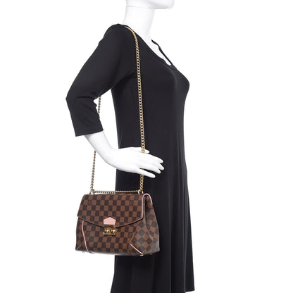 Louis Vuitton Damier Ebene Caissa Clutch Rose Ballerine 2 of 9