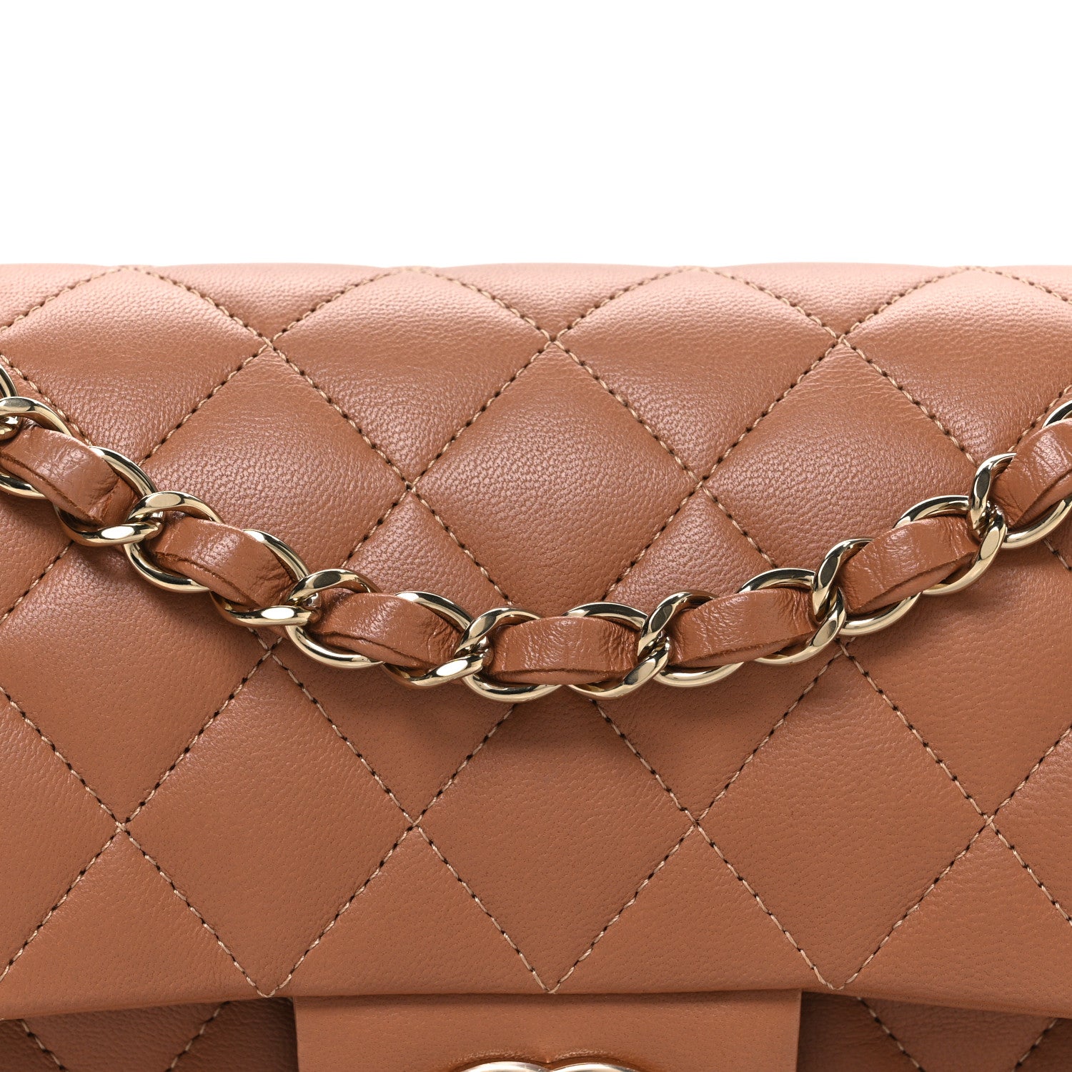 Chanel Lambskin Quilted Small Double Flap Brown 8 of 10
