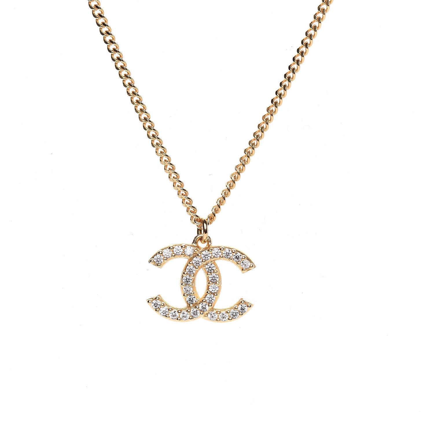 Chanel Crystal CC Necklace Gold 3 of 4