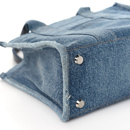 Balenciaga Washed Frayed Denim Logo Small Hardware Tote Blue 8 of 11