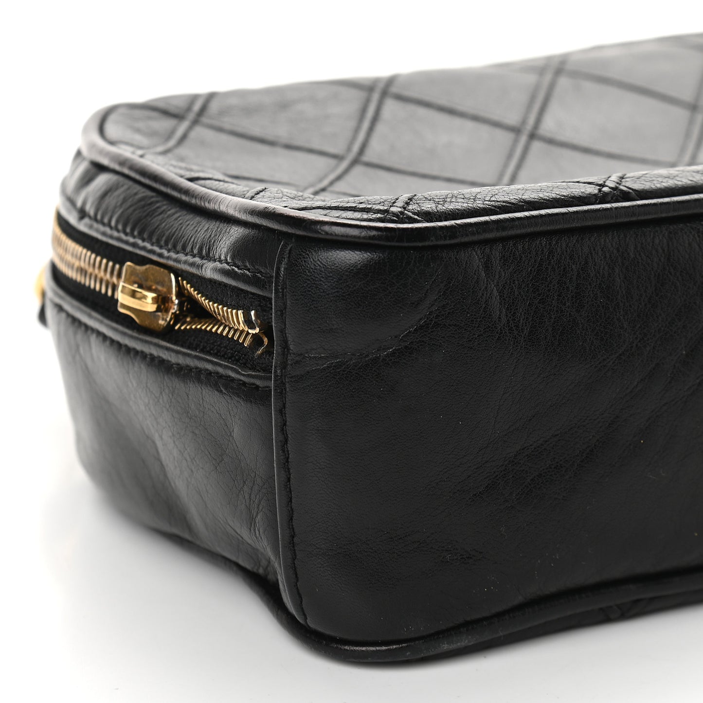 Lambskin Quilted Camera Case Black