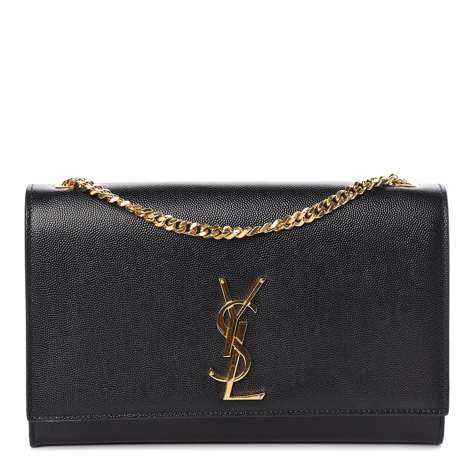 Saint Laurent Grain De Poudre Medium Classic Monogram Kate Satchel Black 1 of 9