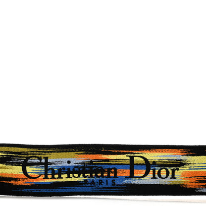 Christian Dior Canvas Embroidered Shoulder Strap Black Multicolor 3 of 6