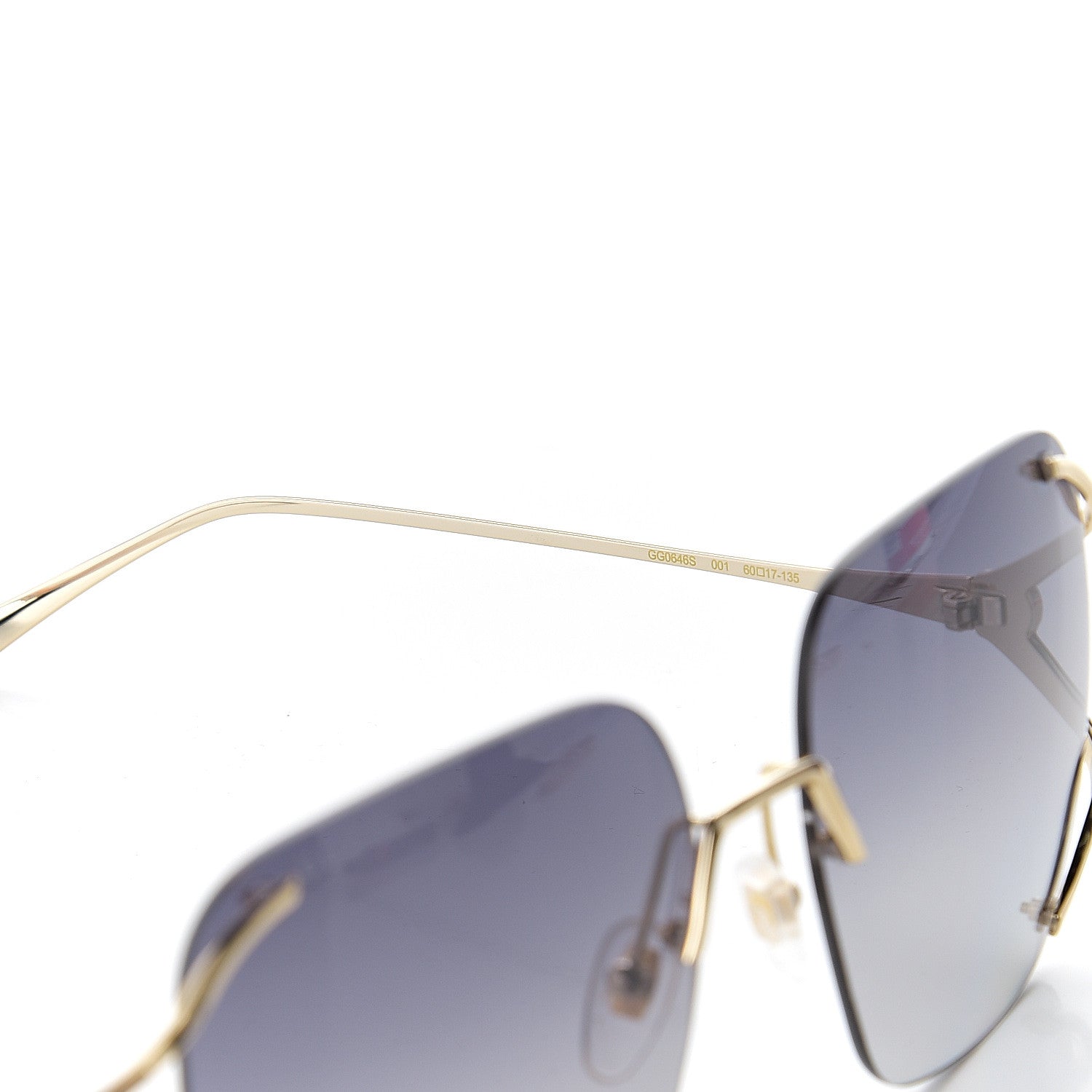 Gucci Oversized Sunglasses GG0646S Gold Black 6 of 11