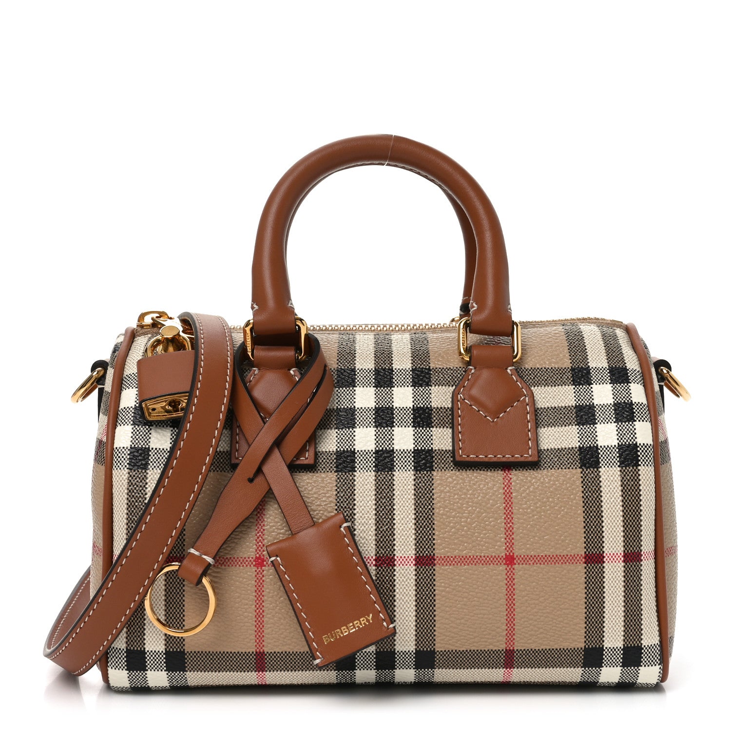 Burberry Vintage Check Mini Bowling Bag Briar Brown 1 of 10