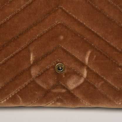 Gucci Velvet Matelasse GG Marmont Chain Wallet Taupe 10 of 12