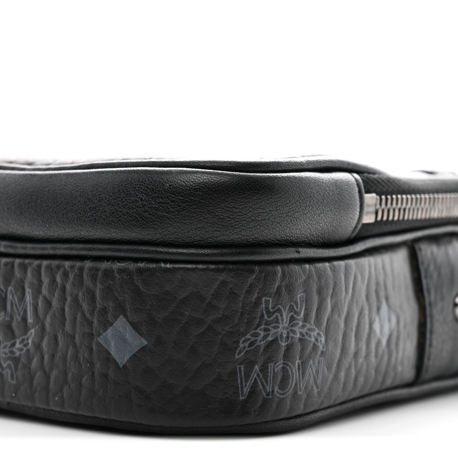 MCM Visetos Crossbody Pouch Bag Black 10 of 10