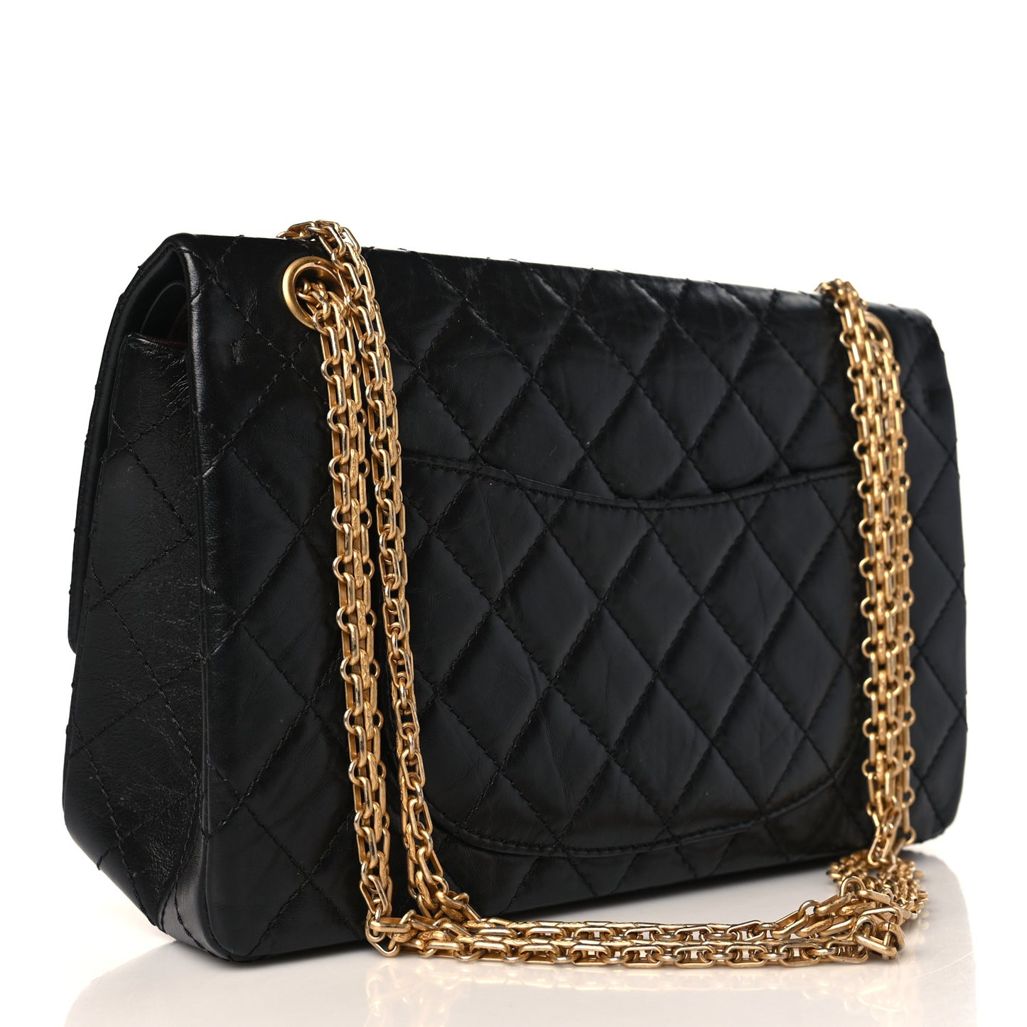 Aged Calfskin Quilted 2.55 Reissue 226 Flap Black