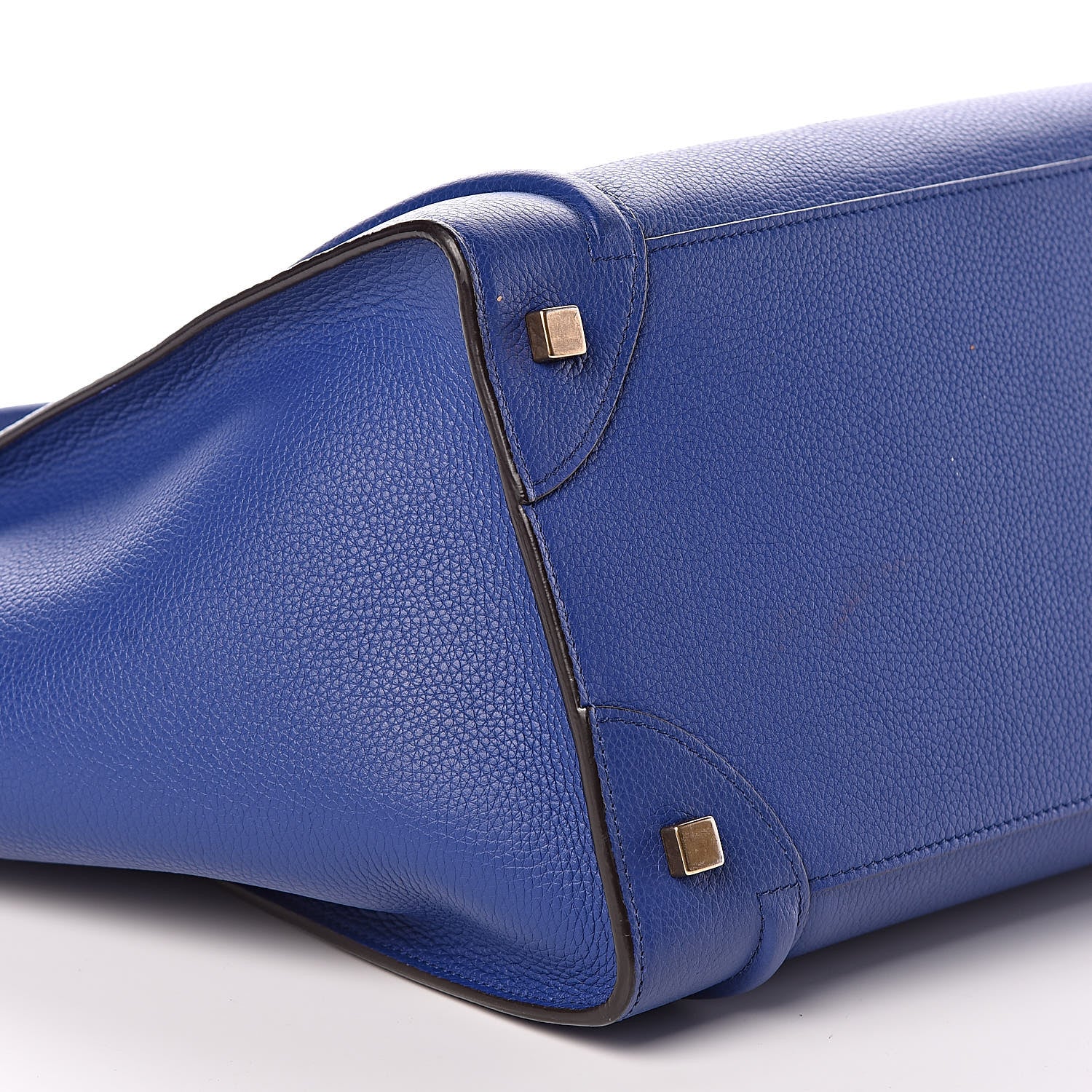 Celine Drummed Calfskin Mini Luggage Indigo 9 of 10