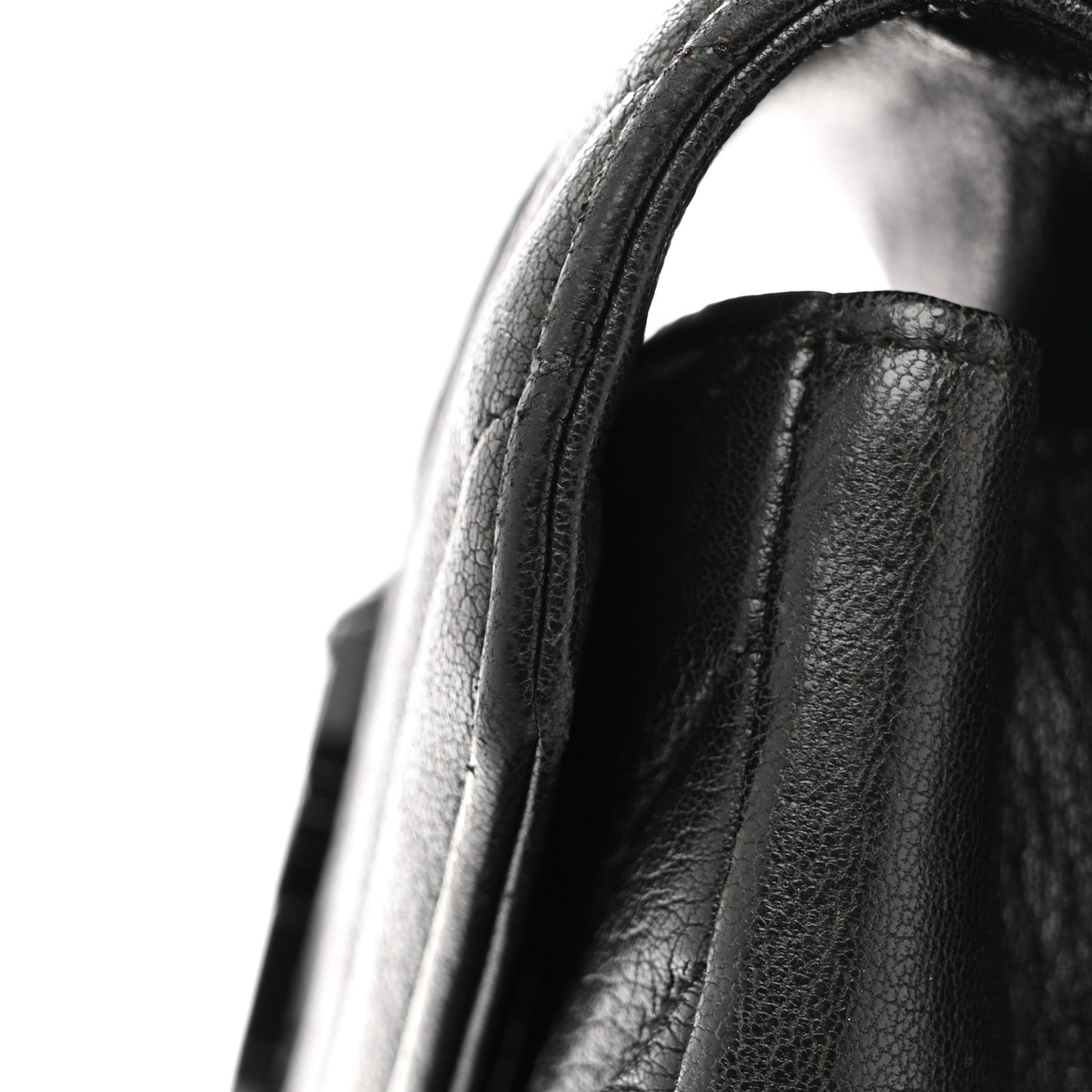 Sheepskin Matelasse Chevron Monogram Monochrome Medium College Bag Black