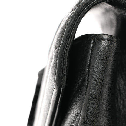 Saint Laurent Sheepskin Matelasse Chevron Monogram Monochrome Medium College Bag Black 13 of 17
