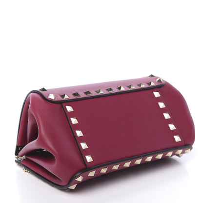 Valentino Garavani Vitello Rockstud Mini Chain Shoulder Bag Raspberry 4 of 9