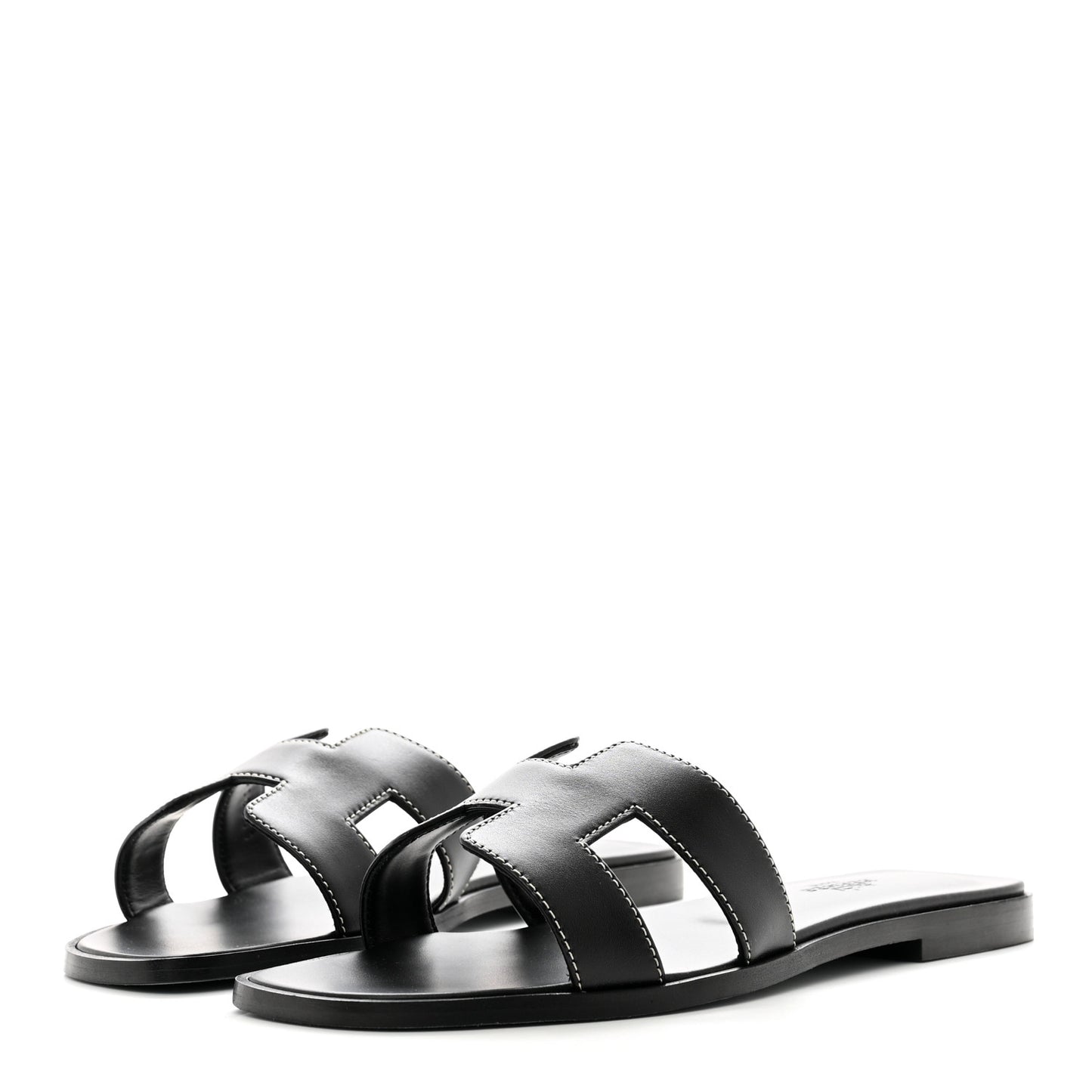 Box Calfskin Oran Sandals 37.5 Black