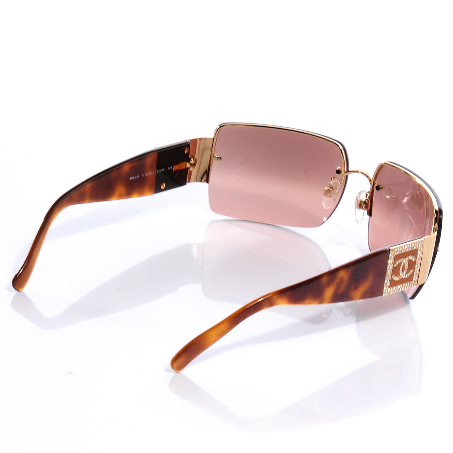 Tortoise Crystal CC Logo Sunglasses 4095-B