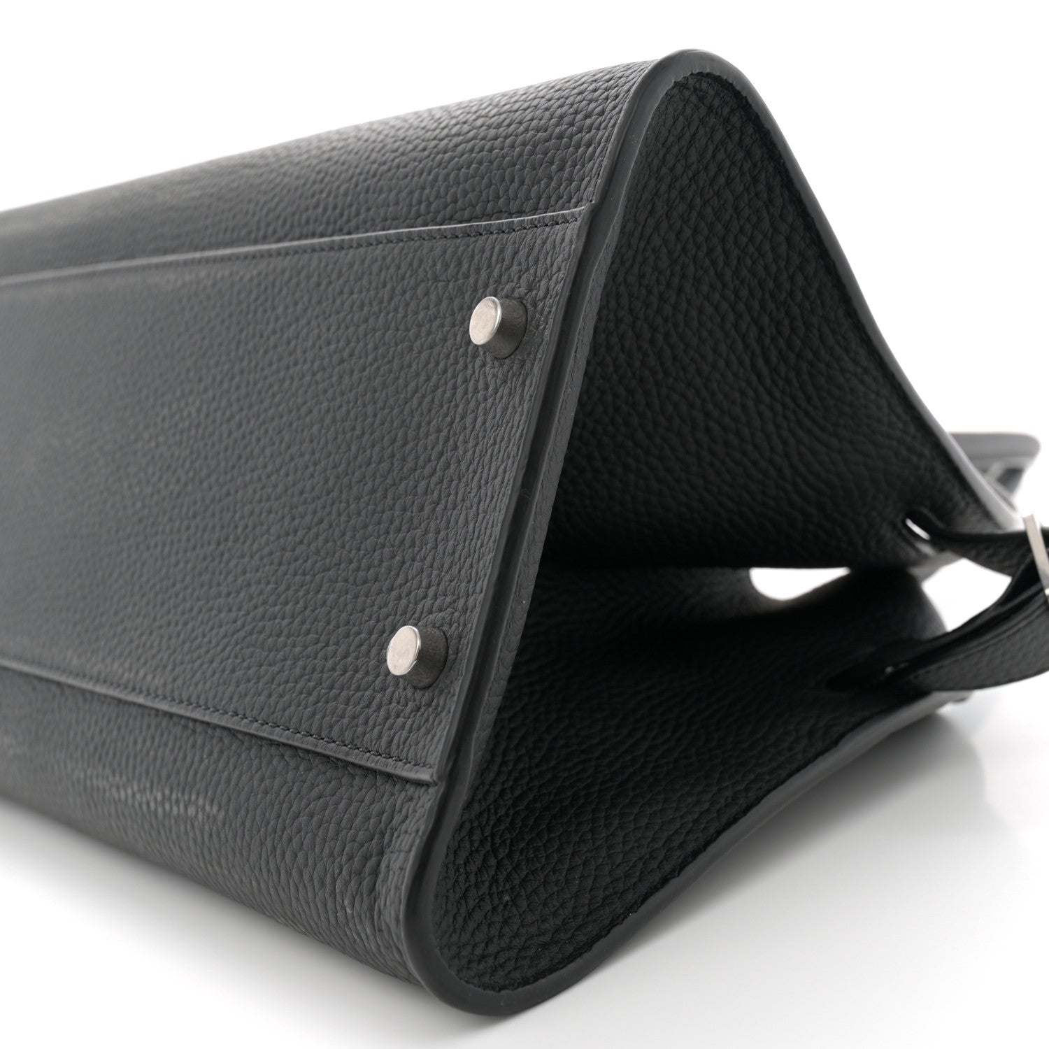 The Row Matte Grained Calfskin Margaux Shoulder 12 Black 9 of 10