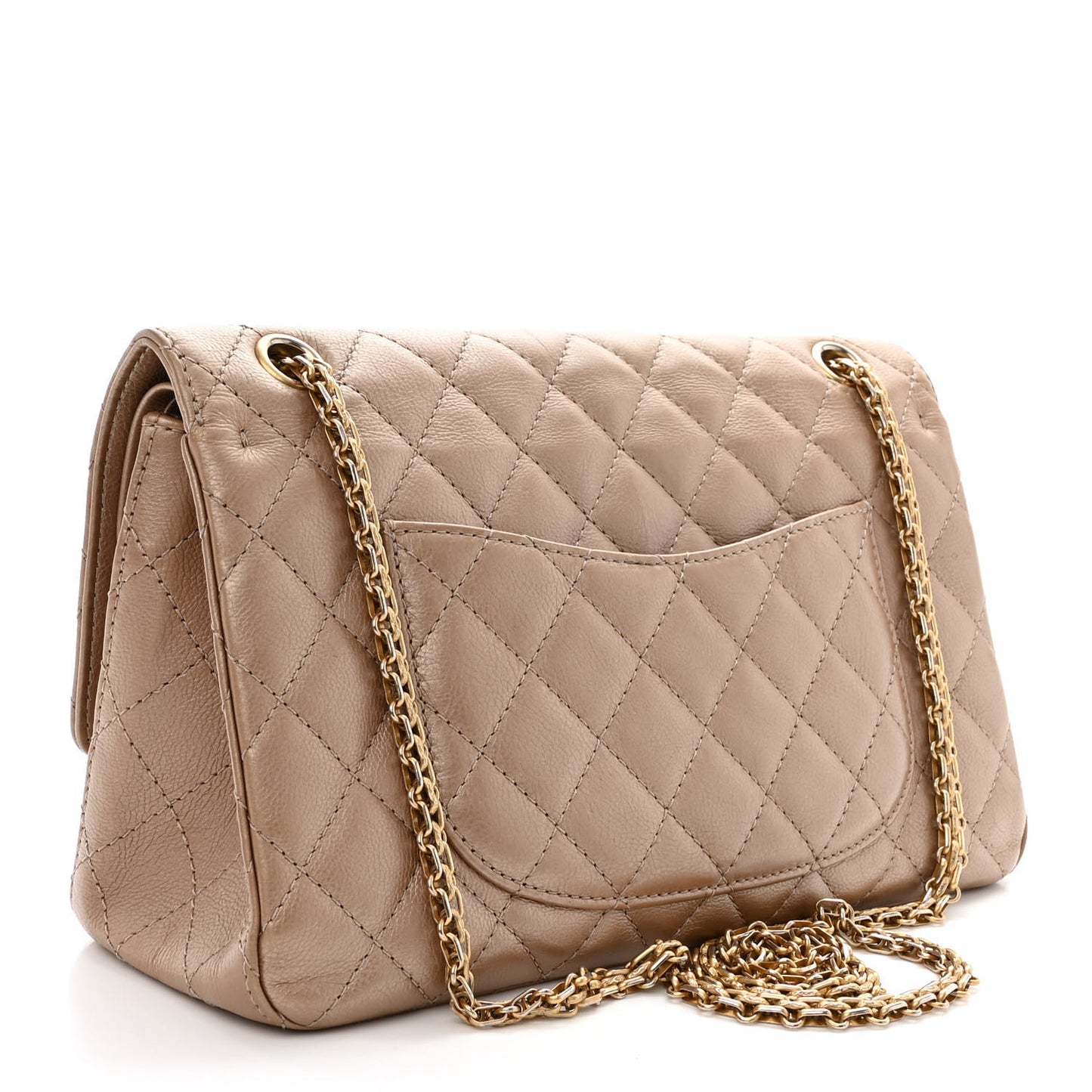 Metallic Calfskin Quilted 2.55 Reissue 226 Flap Dark Gold