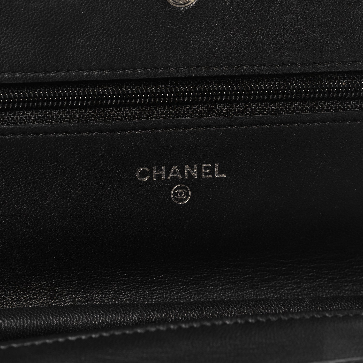 Chanel Lambskin Camellia Embossed Wallet On Chain WOC Black 6 of 13