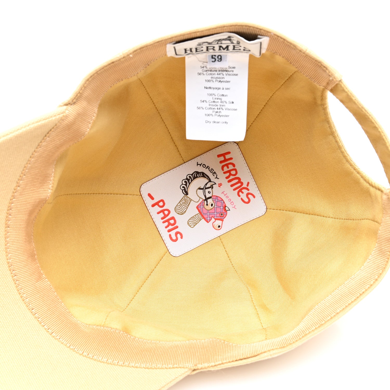 Hermes Cotton Canvas Serena Seashell Cap 59 Bege Albatre 1584090