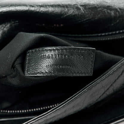 Saint Laurent Crinkled Calfskin Matelasse Monogram Medium Niki Chain Satchel Black 8 of 15