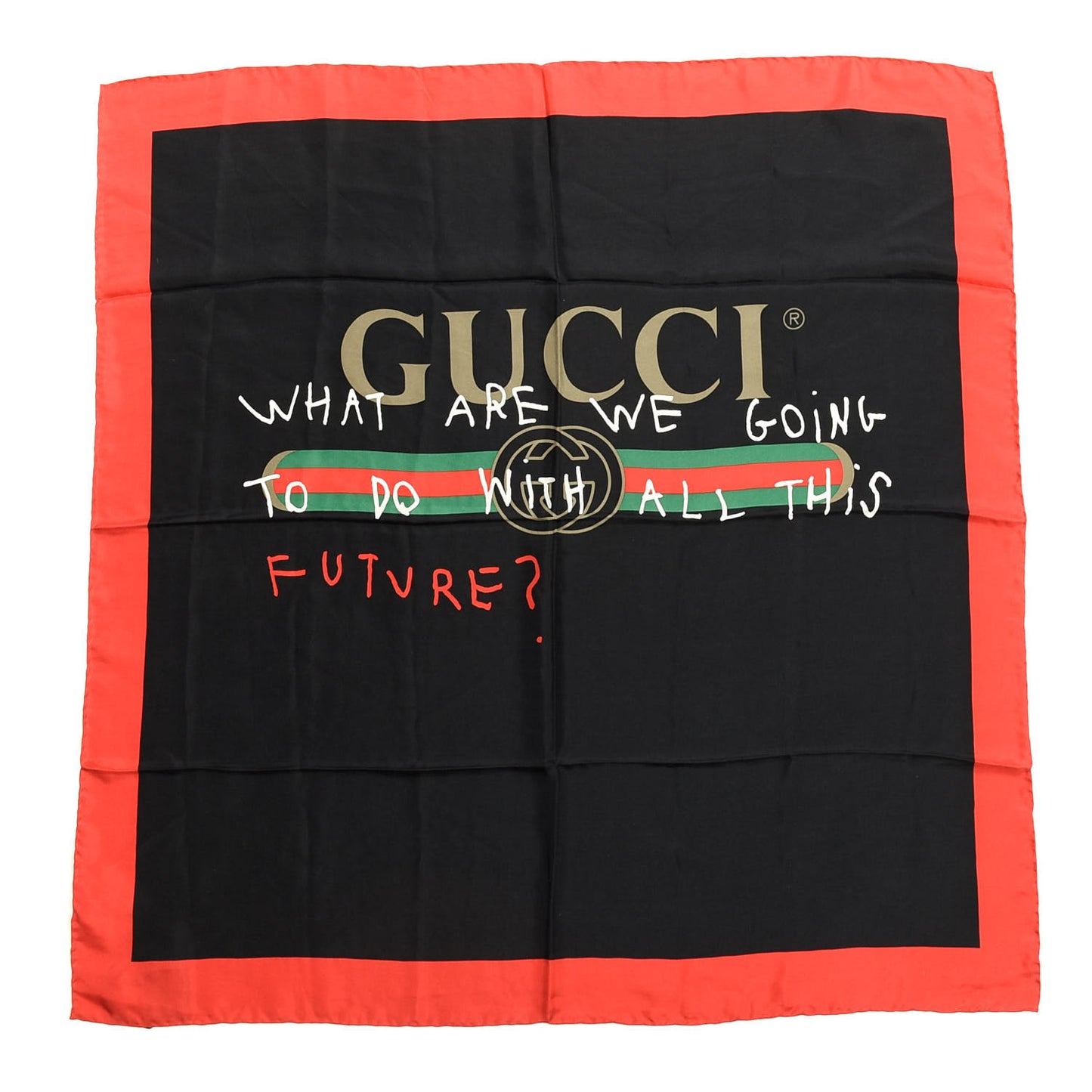 Silk Coco Capitan Logo Scarf Black